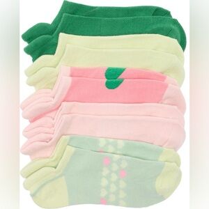 NWT Nordstrom Rack Pink & Green Multi Ankle Socks Set
